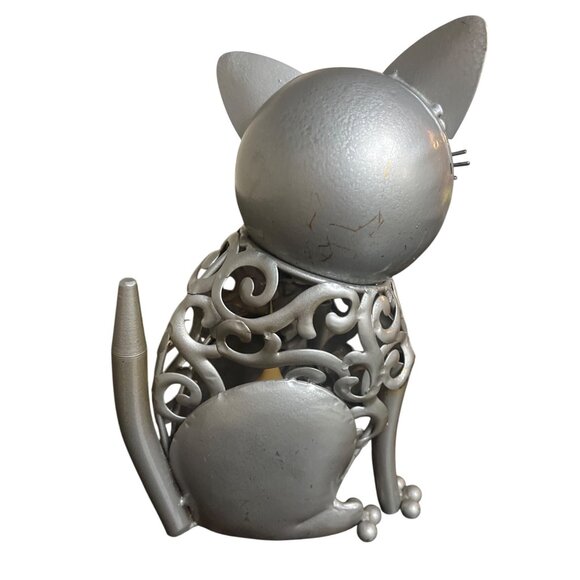 Chrome Metal Cat Electric Lamp Luminary With Magnetic Posable Head 9" - Picture 5 of 7